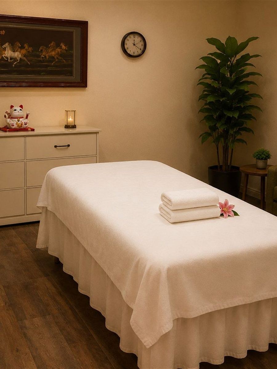 Clean private massage room at Muchly Health Center in Fresno CA