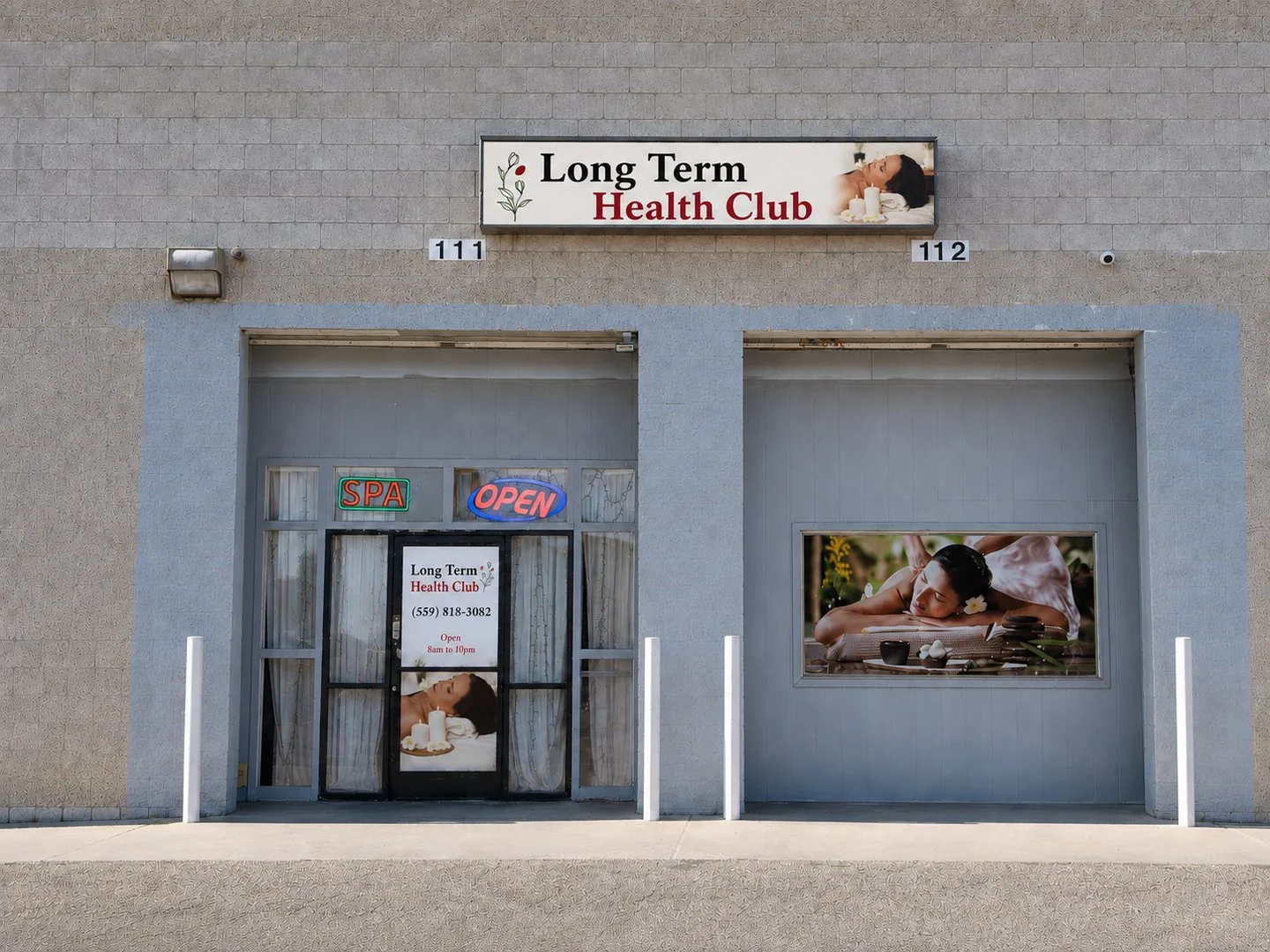 Storefront of Long Term Health Club Massage in Fresno CA on E Cesar Chavez Blvd